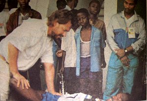 Alan Miller, DC provides care to an athlete.