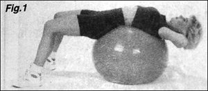 Woman excercising with ball.