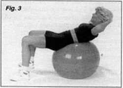 Woman excercising with ball.