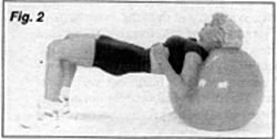 Woman excercising with ball.