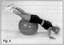 Woman excercising with ball.