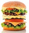 Double-decker hamburger.