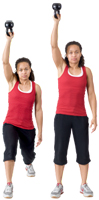  	Personal trainer Chelsea Cooper domonstrates a Turkish Get-Up with a Kettlebell.