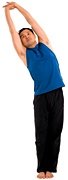 Man bending his back from side-to-side.