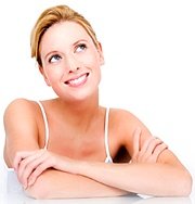Smiling woman.