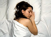 Young woman sleeping.