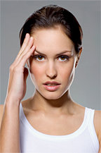 Woman focusing her attention.